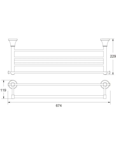 Полка для полотенец 67,4 см Rose RG1908H