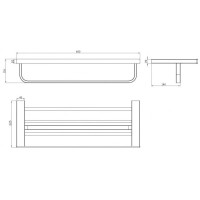 Полка для полотенец 60 см Milacio Ultra MCU.955.MB