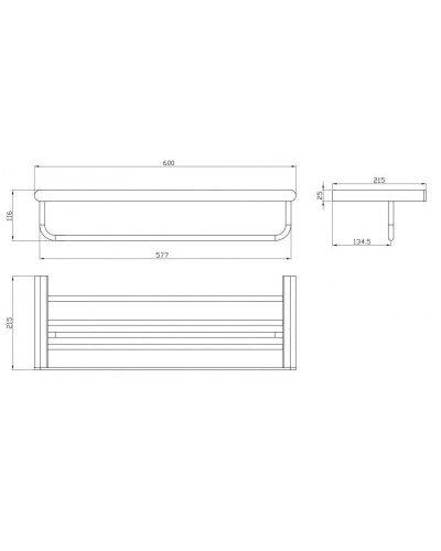 Полка для полотенец 60 см Milacio Ultra MCU.965.SS