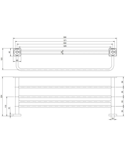 Полка для полотенец 59,5 см Villeroy & Boch Elements-Striking TVA15200600064
