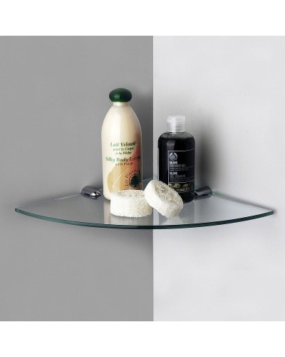 Стеклянная полка WasserKRAFT K-533 угловая Хром