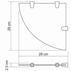 Стеклянная полка WasserKRAFT K-533 угловая Хром