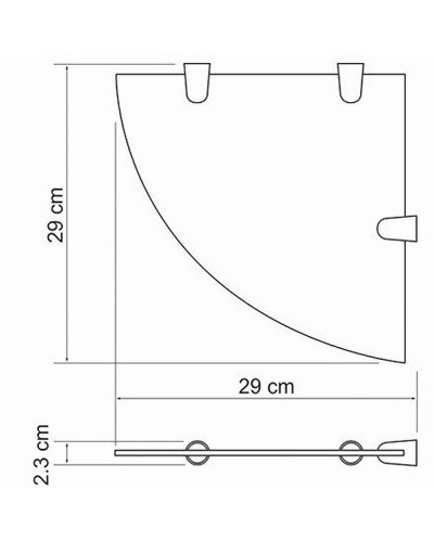 Стеклянная полка WasserKRAFT K-533 угловая Хром