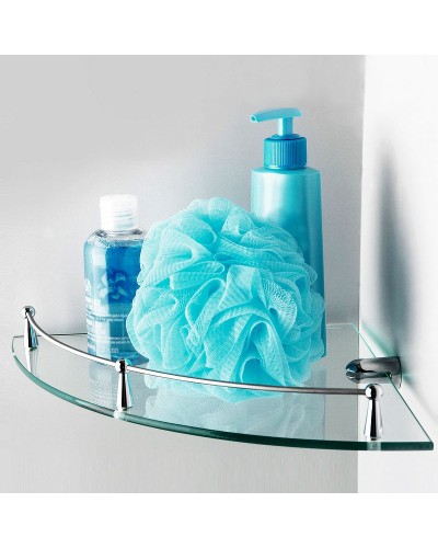 Стеклянная полка WasserKRAFT K-544 угловая Хром