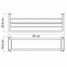 Полка для полотенец WasserKRAFT K-888 Хром