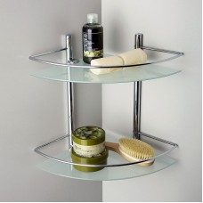 Стеклянная полка WasserKRAFT K-3122 угловая Хром