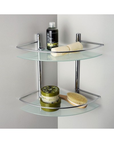 Стеклянная полка WasserKRAFT K-3122 угловая Хром