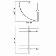 Стеклянная полка WasserKRAFT K-3122 угловая Хром