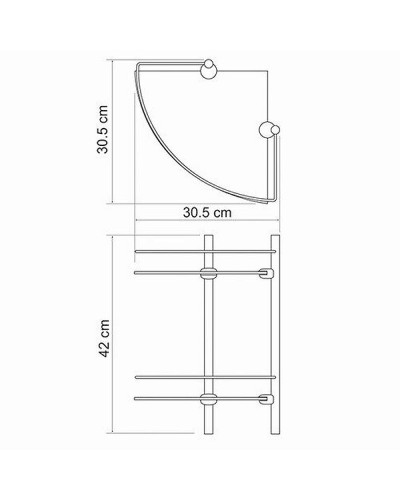 Стеклянная полка WasserKRAFT K-3122 угловая Хром