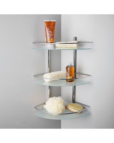 Стеклянная полка WasserKRAFT K-3133 угловая Хром