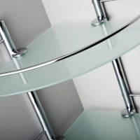 Стеклянная полка WasserKRAFT K-3133 угловая Хром