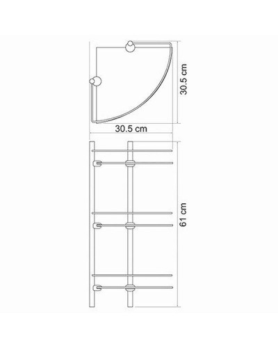 Стеклянная полка WasserKRAFT K-3133 угловая Хром