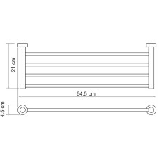 Полка для полотенец WasserKRAFT Donau K-9411 Хром