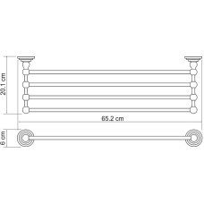 Полка для полотенец WasserKRAFT Ammer K-7011 Хром матовый