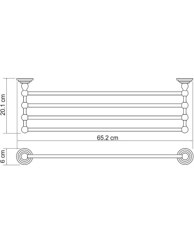 Полка для полотенец WasserKRAFT Ammer K-7011 Хром матовый