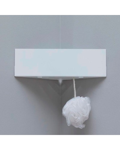 Металлическая полка Aquanet Магнум 28 302237 угловая Белая матовая