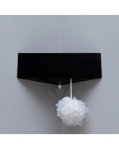 Металлическая полка Aquanet Магнум 28 302225 угловая Черная матовая