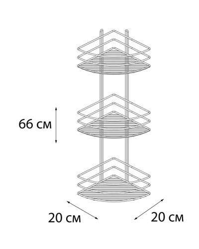 Полка корзина Fixsen FX-710-3 угловая Хром