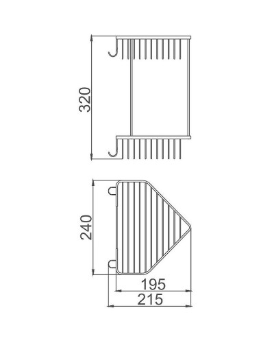 Полка корзина Haiba HB335-1 угловая Хром