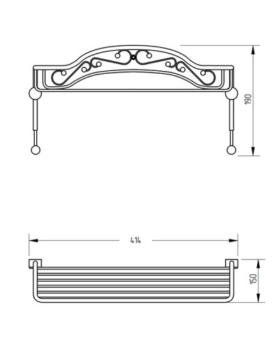 Полка корзина Migliore Complementi 22048 Золото