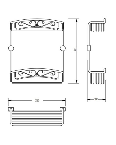 Полка корзина Migliore Complementi 22049 Золото