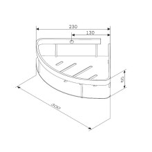 Полка корзина AM.PM Sense L A7454122 угловая Черная матовая