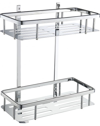 Полка для ванной 2-х ярусная WONZON & WOGHAND, Хром (WW-4141)