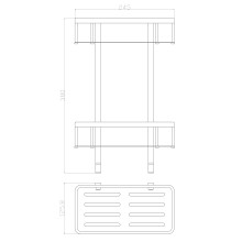 Полка для ванной 2-х ярусная WONZON & WOGHAND, Хром (WW-4141)