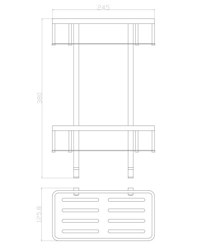 Полка для ванной 2-х ярусная WONZON & WOGHAND, Хром (WW-4141)