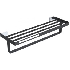 Полка для полотенец Boheme Q 10947-CR-B Черная Хром