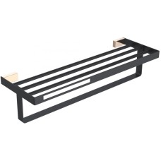 Полка для полотенец Boheme Q 10947-G-B Черная Золото