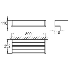 Полка для полотенец Cezares Ultima CZR-F-8925 Хром
