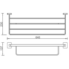 Полка для полотенец Aquanet 6562MB 246607 Черная