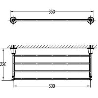 Полка для полотенец Cezares Liberty CZR-F-8983 Хром