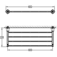 Полка для полотенец Cezares Liberty CZR-F-8983 Хром