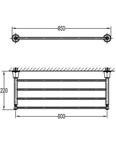 Полка для полотенец Cezares Liberty CZR-F-8983 Хром