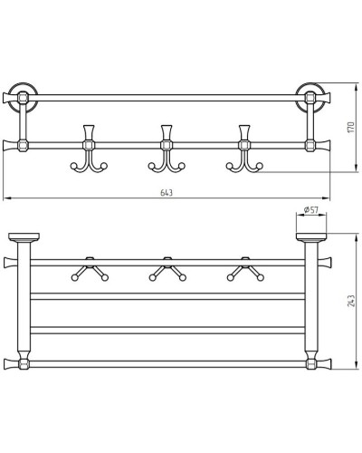 Полка для полотенец Migliore Fortuna 27713 Бронза