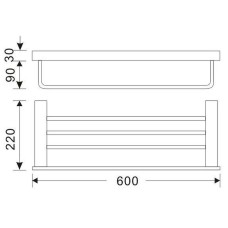 Полка для полотенец Orans P-7201 7201000 Черная матовая