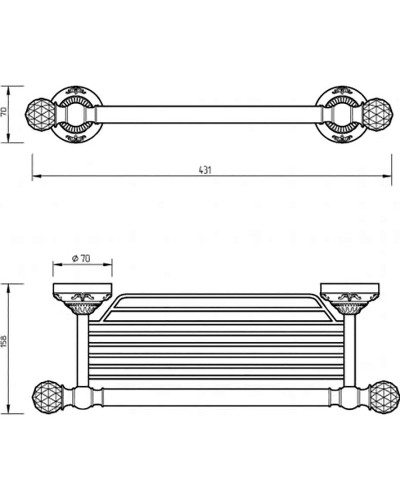 Полка для полотенец Migliore Cristalia 16776 Бронза с кристаллами Swarovski