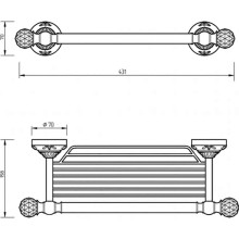 Полка для полотенец Migliore Cristalia 16840 Золото с кристаллами Swarovski