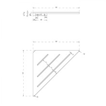 Полка из искусственного камня Abber Stein AS1652LMB угловая Черная матовая