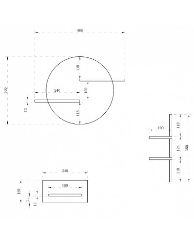 Полка из искусственного камня Abber Stein AS1656 Белая матовая