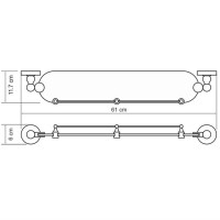 Стеклянная полка WasserKRAFT Diemel K-2244 Хром