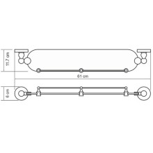Стеклянная полка WasserKRAFT Diemel K-2244 Хром