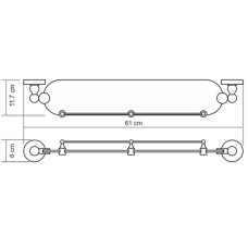 Стеклянная полка WasserKRAFT Diemel K-2244 Хром