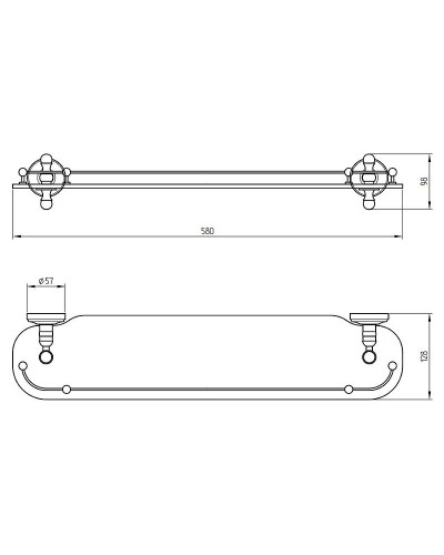 Стеклянная полка Migliore Mirella 17246 Хром