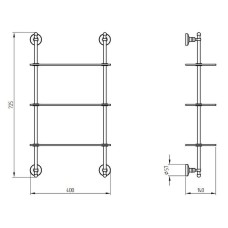 Стеклянная полка Migliore Mirella 17232 Хром