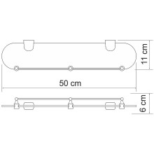 Стеклянная полка WasserKRAFT Berkel K-6844 Хром