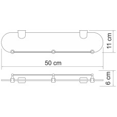 Стеклянная полка WasserKRAFT Berkel K-6844 Хром