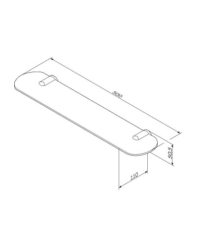 Стеклянная полка AM.PM Joy 50 A8434700 Хром